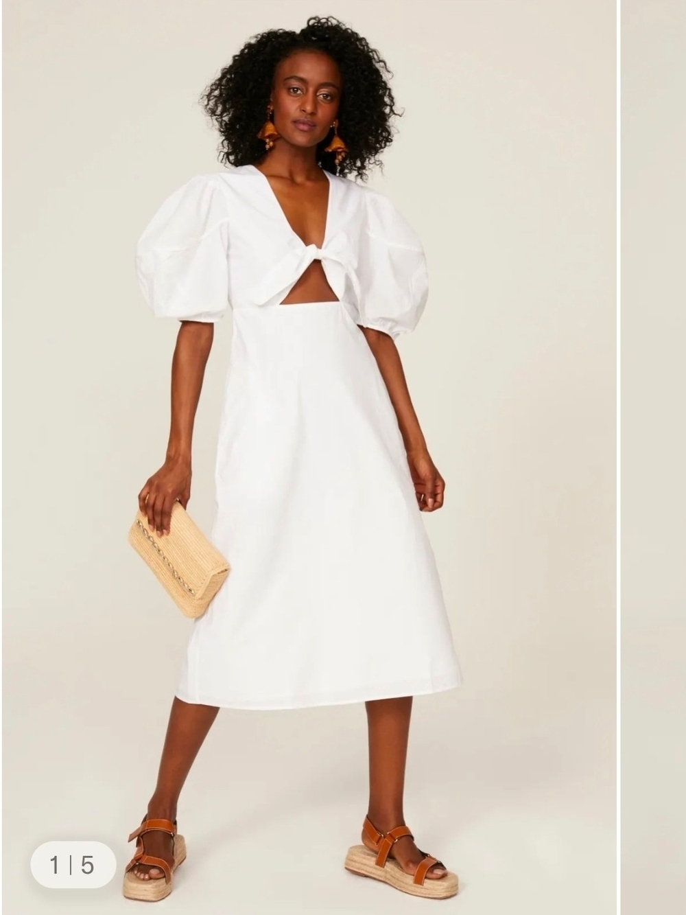 RHODE Prairie Cutout Midi Dress Size 4